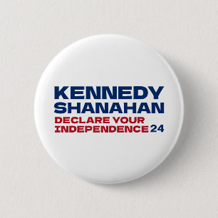 Bóton Redondo 5.08cm Kennedy e Shanahan 2024 - Botão do Pino do Slogan
