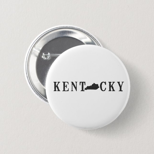 Bóton Redondo 5.08cm Kentucky Name com State Shaped Letter (Frente & Verso)