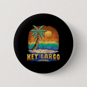 Bóton Redondo 5.08cm Key Largo Flórida Vintage Afetou Souvenir