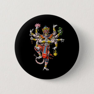 Bóton Redondo 5.08cm Khmer Hanuman Reamker tradicional dança no Camboja