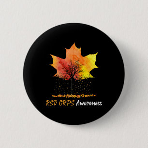 Bóton Redondo 5.08cm Ki Maple Leaf Rsd Crps Consciência Costume Orange