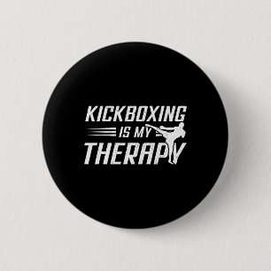 Bóton Redondo 5.08cm Kickboxing É Minha Terapia Amante do Kick Boxing E