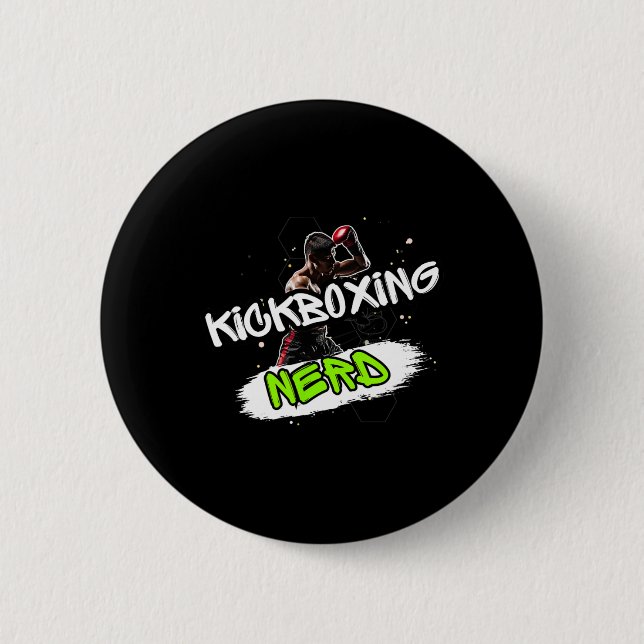 Bóton Redondo 5.08cm Kickboxing Nerd  (Frente)