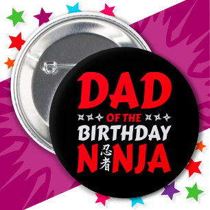 Bóton Redondo 5.08cm Kids Ninja Party Karate Pai do aniversário Ninja