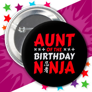 Bóton Redondo 5.08cm Kids Ninja Party Karate tia do aniversário Ninja