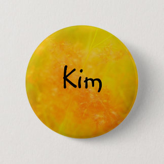 Bóton Redondo 5.08cm Kim Crachá / Botão Laranja Bonito Personalizado