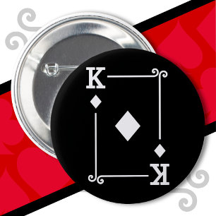 Bóton Redondo 5.08cm King Diamouros Card Costume Tocando Cartões King