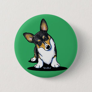 Bóton Redondo 5.08cm KiniArt Tri Curioso Corgi