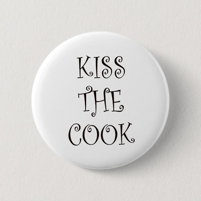 Bóton Redondo 5.08cm Kiss the cook (Frente)