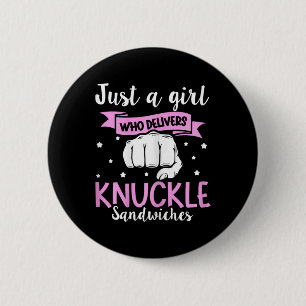 Bóton Redondo 5.08cm Knuckle Sandwich Cita Por Uma Garota De Sanduíche