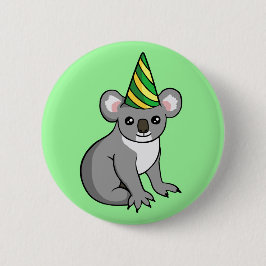 Bóton Redondo 5.08cm Koala bonito do aniversário no crachá do desenho
