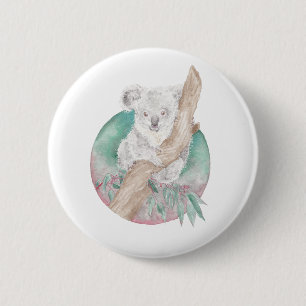 Bóton Redondo 5.08cm Koala e Eucalyptus
