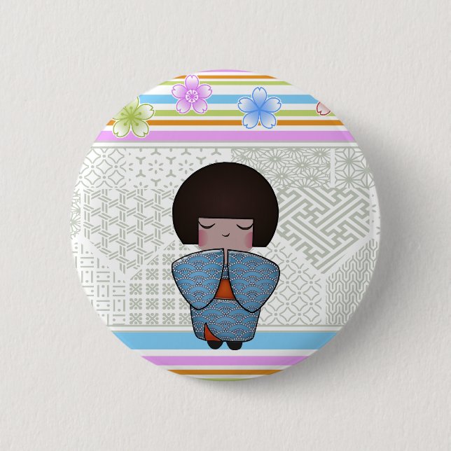 Bóton Redondo 5.08cm kokeshi seigai (Frente)