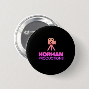 Bóton Redondo 5.08cm Korman Productions YouTube Logotipo rosa do canal