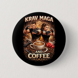 Bóton Redondo 5.08cm Krav Maga e Café