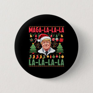 Bóton Redondo 5.08cm La La Donald Trump Potus 47 Natal Feio 1