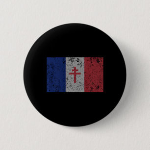 Bóton Redondo 5.08cm La Resistance The French Flag France Paris Wwii T