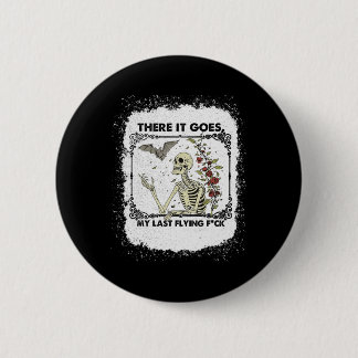 Bóton Redondo 5.08cm Lá Vai O Meu Último Skeletons Voador Engraçado Hal