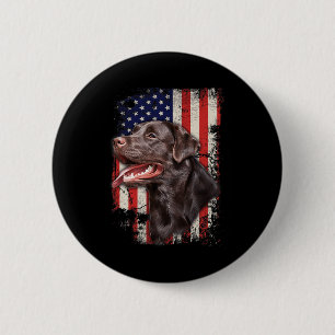 Bóton Redondo 5.08cm Labrador Labs Patriótico Bandeira Americana 4 De J