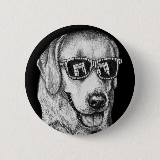 Bóton Redondo 5.08cm Labrador retriever nas máscaras com reflexão do (Frente)