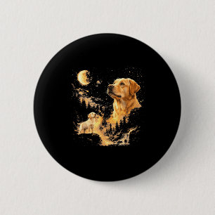 Bóton Redondo 5.08cm Labrador retriever uivando para a lua vintage