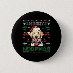 Bóton Redondo 5.08cm Labrador Retrievers Feliz Natal Woofmas Dog Lo