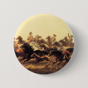 Bóton Redondo 5.08cm Laço de Cavalos Selvagens por James Walker