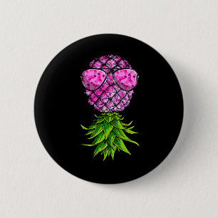 Bóton Redondo 5.08cm Laço Rosa Invertido Conscientização do Câncer de M