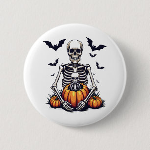 Bóton Redondo 5.08cm Lacrimejo Halloween Gravidez Esqueleto Gravidez