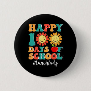 Bóton Redondo 5.08cm Lady Life Happy 100º Dia da Escola 100 Dias