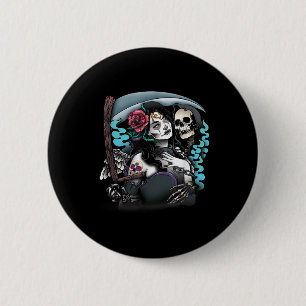 Bóton Redondo 5.08cm Lady Muerte Tattoo La Muerte Tattoo Lady Tattoo Ta