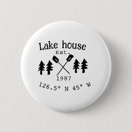 Bóton Redondo 5.08cm Lago House ets. Data ano em que as coordenadas per