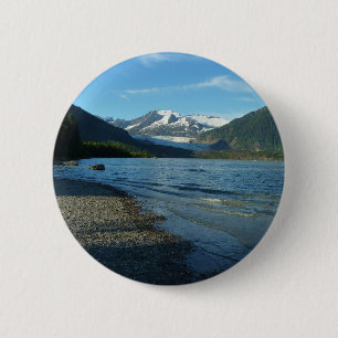 Bóton Redondo 5.08cm Lago Mendenhall, na paisagem de Juneau Alaska