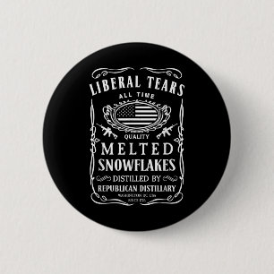 Bóton Redondo 5.08cm Lágrimas Liberal Mostram Conservador Republicano E