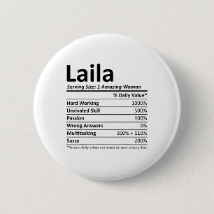 Bóton Redondo 5.08cm Laila Nutrição Nome Personalizado Natal Divertido