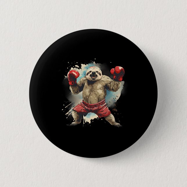 Bóton Redondo 5.08cm Lama de Boxing com luvas de boxe Engraçada B (Frente)