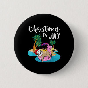 Bóton Redondo 5.08cm Lama Preguiçosa E Bonita No Natal Flamingo