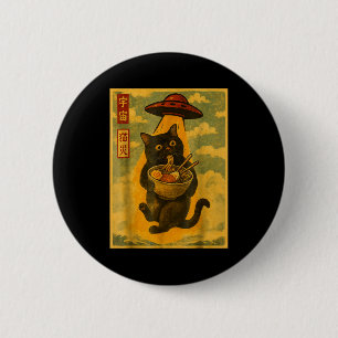 Bóton Redondo 5.08cm Lamen de Gato Divertido Ufo Anime Japonês Para Hom