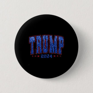 Bóton Redondo 5.08cm Lantejoulas Falsas Trump 2024 Presidente Faça a Am