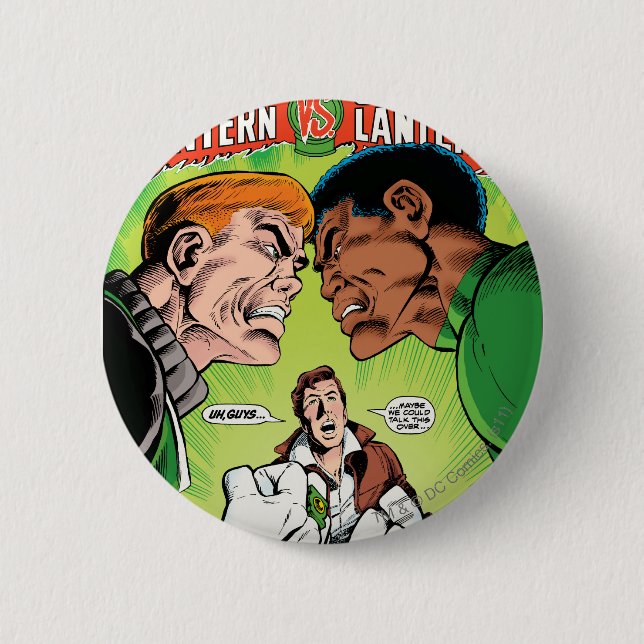 Bóton Redondo 5.08cm Lanterna verde contra a lanterna verde (Frente)