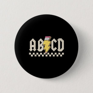 Bóton Redondo 5.08cm Lapis Abcd Relâmpago Professor Volta às Aulas