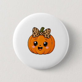 Bóton Redondo 5.08cm Laranja Bonito Pequena Abóbora Halloween Personali