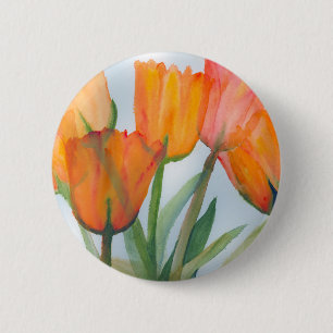Bóton Redondo 5.08cm Laranja Citrus Tulips