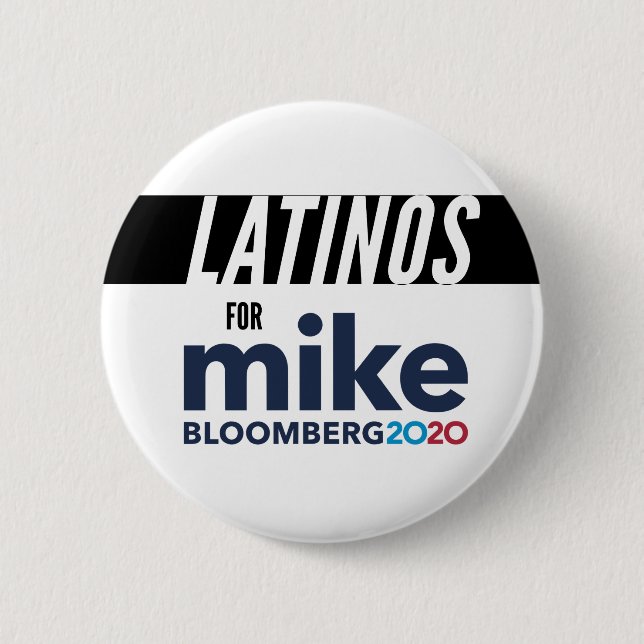 Bóton Redondo 5.08cm Latinos Para Michael Bloomberg Botão Redondo (Frente)