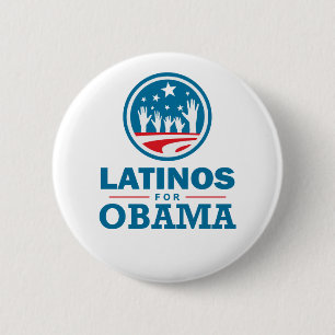 Bóton Redondo 5.08cm Latinos para Obama