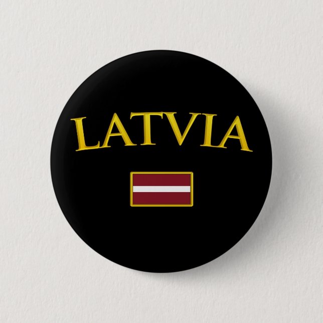 Bóton Redondo 5.08cm Latvia dourado (Frente)