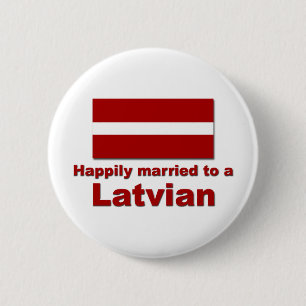Bóton Redondo 5.08cm Latvian feliz casado