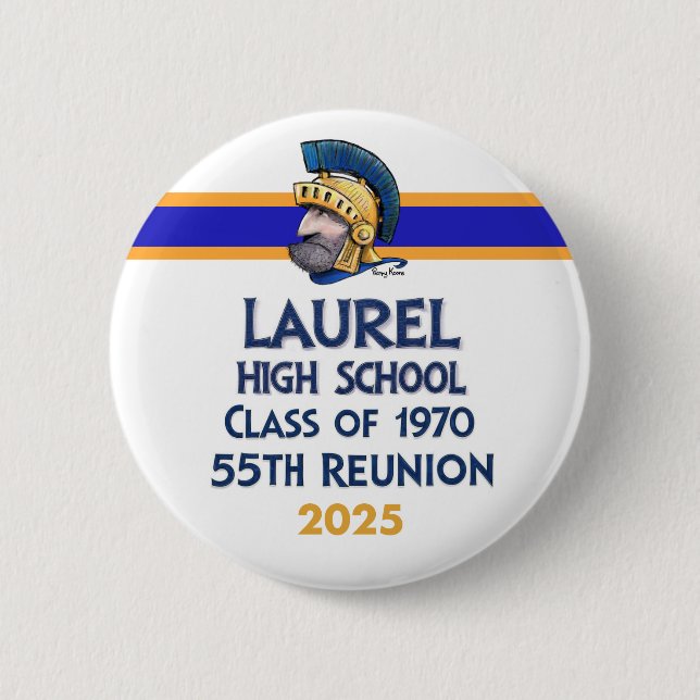 Bóton Redondo 5.08cm Laurel High Class of 1970 55th Reunion Button (Frente)