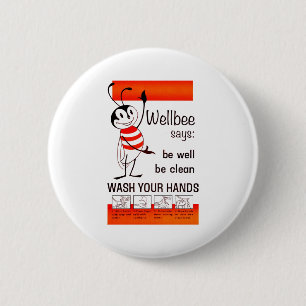 Bóton Redondo 5.08cm LAVAGEM do CDC de Wellbee SEU poster da propaganda