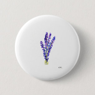 Bóton Redondo 5.08cm Lavanda herbácea cozinha jardim vintagem aquarela